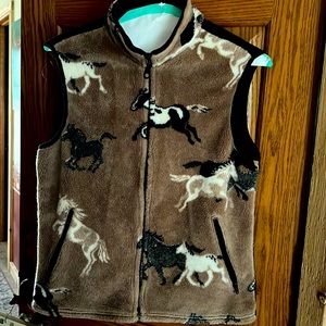 Horse fleece vest size large